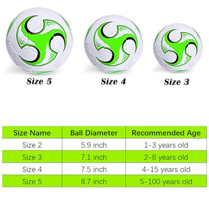 Soccer Ball Size 3,4,5 with Pump Needle Anti-Explosion Design Indoor Outdoor Suitable for Kids School Training Practice or Boys Girls Toddlers Gift