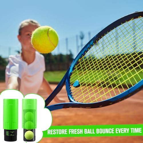Soulchen Tennis Ball Pressurizer - Tennis Ball Storage Canister Holds 3 Balls Under 14 Psi Pressure, Reusable Stuff for Bounce Retention, Lightweight & Durable - color: Green