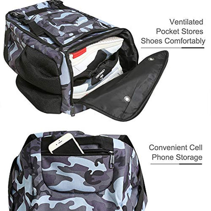 ZOEA Baseball Bat Bag Backpack, T-Ball & Softball Equipment & Gear for Youth and Adults, Large Capacity Holds 4 Bats, Helmet, Gloves, Cleats,Shoes Compartment & Helmet Holder