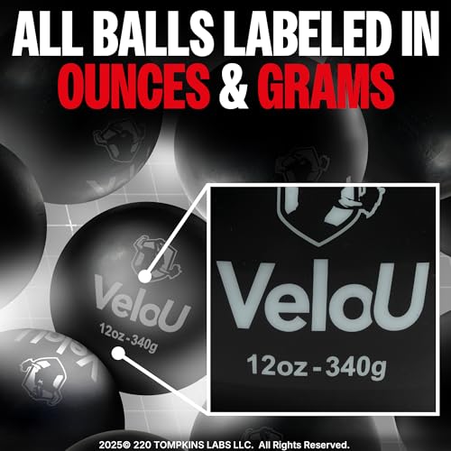 Weighted Baseballs 6 Ball Set: Increase Throwing Velocity & Arm Strength - Withstands 18,000 Throws - Weighted Balls for Pitching & Throwing - Plyo Balls - Ideal Training Tool