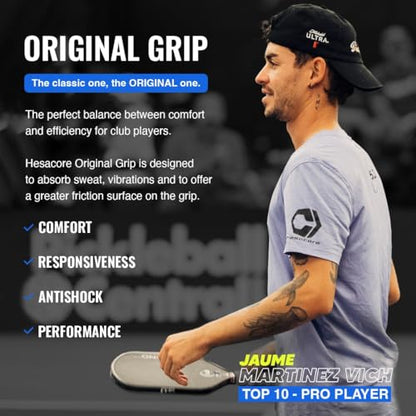 Hesacore Pickleball Paddle Grip - 5.25in - Regular Feel - Supports Tennis Elbow, Enhances Grip Strength, Reduces Vibration with Finger Support and Anti-Sweat Design - size: Small