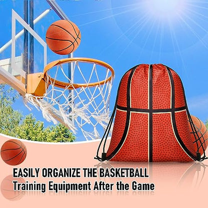 Grneric 14 Pcs Basketball Drawstring Bags Party Favor Goodie Bags Cinch Bag Sackpack for Sports Teams Birthday Supplies(Basketball)