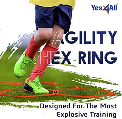 Yes4All Hex Agility Rings/Speed Rings with Carrying Bag – Hexagon Rings, Agility Hurdles for Agility Footwork Training