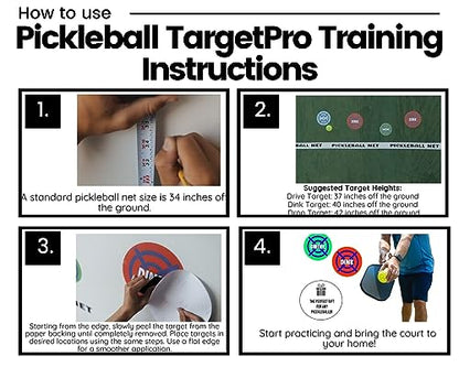 Pickleball Training: Wall-Mountable Vinyl Targets - Set of 3 Removable Adhesive Targets for Pickleball Skills Improvement