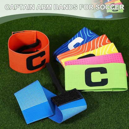 Captain Arm Bands for Soccer, Soccer Captain Armband, Elastic Protective Arm Badge Adjustable Bands