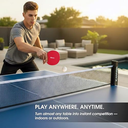 Cannon Sports Table Tennis Set – 2 Unbreakable Paddles, 6 3-Star Balls, Retractable Net & Carry Bag – Clamp-On Portable Ping Pong Net Fits Tables up to 2 Inch Thick, Extends to 6 Feet - color: Yellow