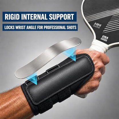 Pickleball Wrist Stabilizer with Metal Support - Pickleball Wrist Brace for Men and Women, Tennis & Golf Training Aid, Reduces Fatigue & Improves Control