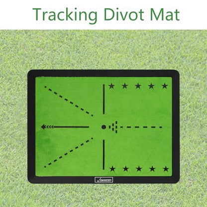 Golf Hitting Mat with Swing Path Feedback – Dual Velvet Replaceable Top, 16x12 in for Indoor/Outdoor Driving, Chipping & Putting Practice – Gift for Golfers