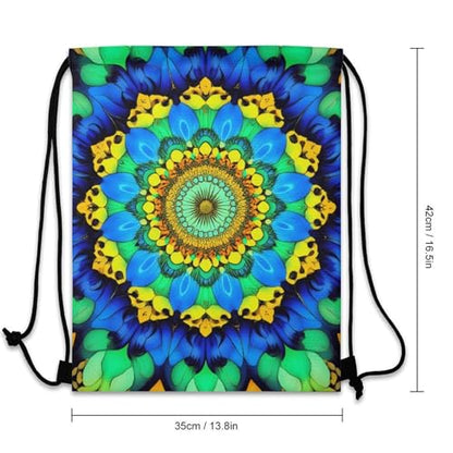 Beam Backpack Large Capacity Drawstring Sack Waterproof Sackpack for Basketball Volleyball Sports Gear Men Women, Trippy Blue Tie Dye Mandala Bags - color: Picture (1011)