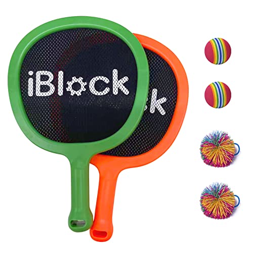 Portable Paddles and Bouncy Balls Set for Kids or Adults’ Indoor Outdoor Activities, Sport Game for Beginner or Intermediate, Swing Racket in Beach Pool Backyard Playground Lawn Park or Court - style: Portable