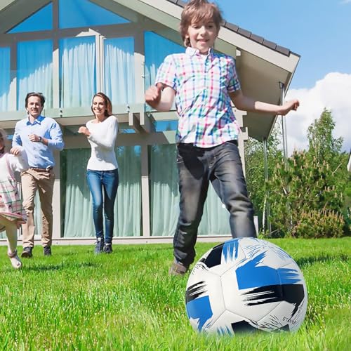 Soccer Ball Size 3 4 5 Boys Girls Youth Adults Practice Training Gift Pump Needle Football Kicking Soft Leather Anti Explosion Coach Family Fun Backyard Playground