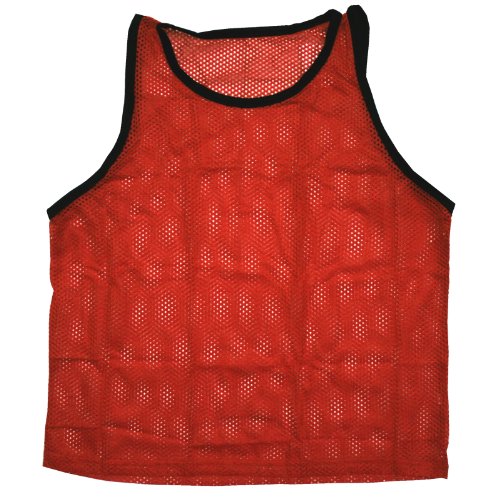 BlueDot Trading Adult & Youth Scrimmage Training Vests for Soccer, Basketball & More – Available in 1, 6, 12, 24 Packs - color: Red, style: Youth 1 Pack