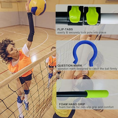Volleyball Spike Trainer, Durable Lightweight Volleyball Training Equipment Adjustable Length Volleyball Hitting Trainer for Beginners & Pro Improving Serving and Hitting Placement