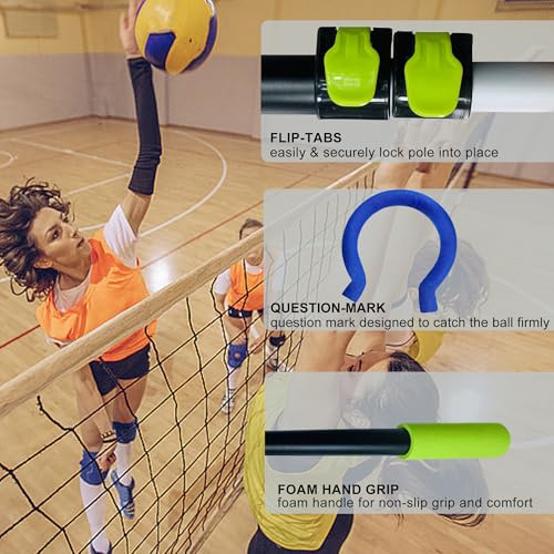 Volleyball Spike Trainer, Durable Lightweight Volleyball Hitting Trainer Adjustable Length Volleyball Training Equipment for Beginners & Pro Improving Serving and Hitting Placement