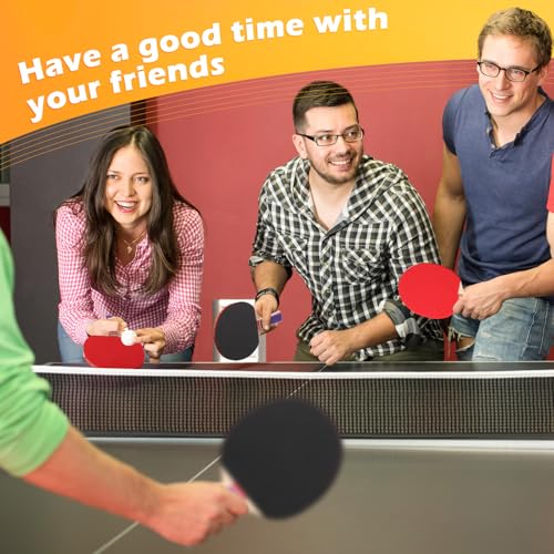 Outus Pack Portable Table Tennis Combo 8 Paddles & 12 Balls with Carry Bag for Indoor Outdoor Sport
