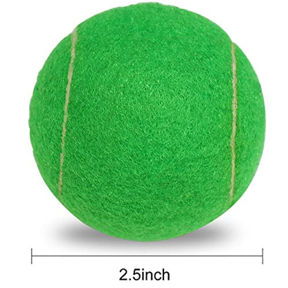 URBEST Tennis Ball 12 Packs Training Tennis Balls Practice Balls for Novice Player, Pet Dog Playing Balls with Mesh Carry Bag - color: Dark Green