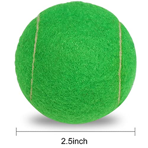URBEST Tennis Ball 12 Packs Training Tennis Balls Practice Balls for Novice Player, Pet Dog Playing Balls with Mesh Carry Bag - color: Dark Green