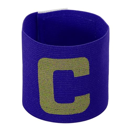 PATIKIL 9.4x2.5 Soccer Captain C Armband, Nylon Unisex Elastic Arm Badge Adjustable for Youth Adult Team Training, Blue