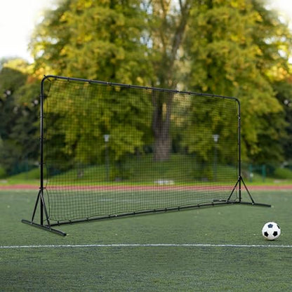 VEVOR Soccer Rebound Trainer, Iron Soccer Training Equipment, Sports Football Rebounder Wall, Double-Sided Rebounding Net, Easy Assembly, Perfect for Backyard Practicing, Solo Training, Passing - size: 12x6FT