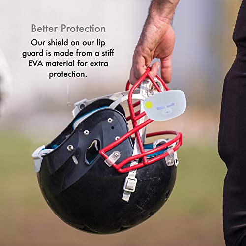 DAMAGE CONTROL Pacifier Mouthpiece – Football Mouthguard with Helmet Strap, Protects Teeth, Jaw & Mouth – Mouth Piece for Sports, No Boiling, Allows Airflow – Gear for Adults & Youth (White) - color: White