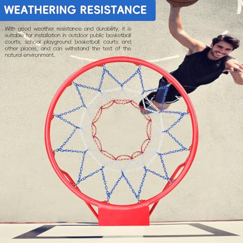 Basketball Net, Stainless Steel Braided Chain Heavy Duty, Standard Basketball Net (12 Links), Quick Installation. Suitable for Indoor and Outdoor Climates - style: 003