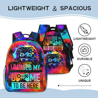 School Backpack for Boys Video Game Backpack for Kids Children Teens Elementary Middle School - Students Bookbag Ages 6-18, Game Bookbag Travel Back Pack - color: Graffiti Gamepad