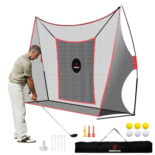 Golf Practice Net - Heavy Duty Driving Range Net with High Impact Chipping Target, Include Carry Bag and Golf Balls for Indoor Outdoor - style: 10' x 7' Net