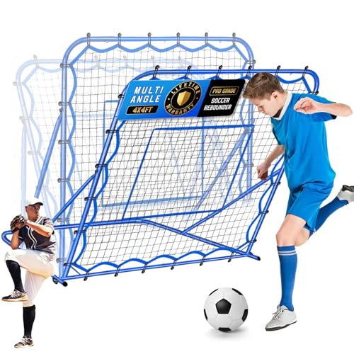 Soccer Baseball Rebounder Net, Soccer Goal Net, Volleyball Softball Rebound Pitchback Net Quick-Switch Angle Training for Control, Passing Practice, Bounce Back Rebounder Goals Gifts Trainer Equipment