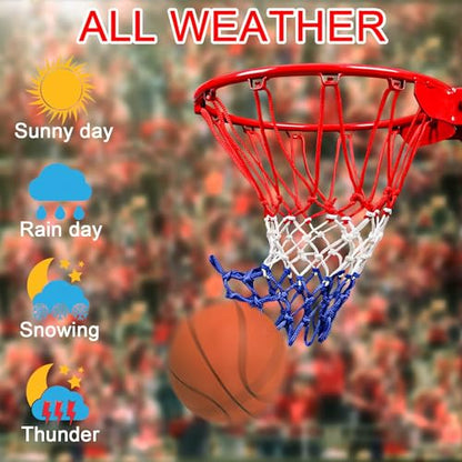 NEIJIANG Basketball Net Replacement, 2025 Upgrade Thick Professional Basketball Nets Heavy Duty Outdoor, All Weather Anti Whip Color Never Fade -12 Loops - style: 6Pcs