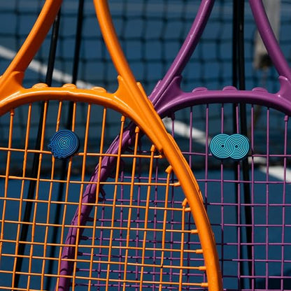Get A Grip Tennis Dampeners – Vibration Dampener for Tennis Rackets – Shock Absorbing, Reduce String Vibration & Improve Feel – Fun, Colourful, Retro Designs – Tennis Accessories Gift - color: Drop The Beat