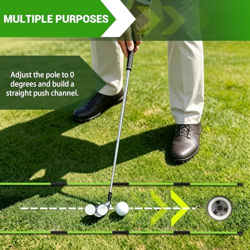 Adjustable Golf Alignment Stick Holder | Weighted Swing Trainer | Precision Aiming & Putting Practice Aid | Indoor & Outdoor Golf Training