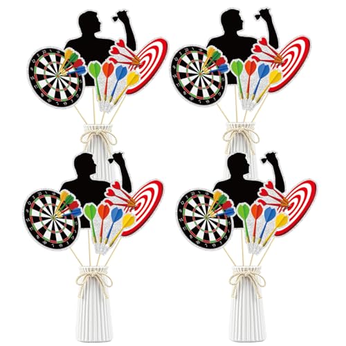 Set of 16,Darts Theme Centerpiece Sticks,Target Dart Table Toppers,Gun Shooting Crosshairs Party Decoration Supplies, Birthday Decoration. - color: Bfb