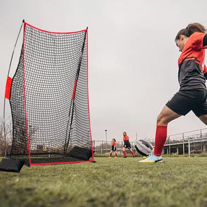 Football Kicking Net Throwing Target - 4x7FT Heavy Duty Iron Base for Backyard Practice Portable Quarterback Training for Youth with Sandbags