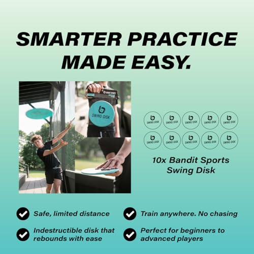 Bandit Sports Swing Disk Baseball Swing Trainer, Baseball Hitting Trainer Disks for Improving Baseball Swing, Baseball Training Equipment to Analyze Swing and Improve Batting Mechanics - size: Pack of 10