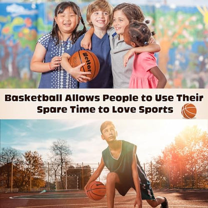 Wettarn Rubber Training Basketball with Pump Street Ball Made for Teens Adults Indoor and Outdoor Game Gym Training Competition Basketball Games - size: Size 4