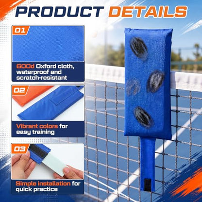 2 Pack Tennis Training Targets for Net, Accuracy Trainer for Serve & Shot Placement, Portable Tennis Target Aid for Adults, Practice Equipment for Backyard, Court & Coaching Drills