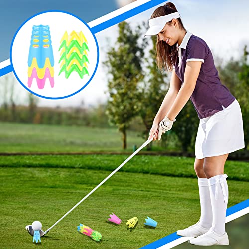 Honoson 30 Pieces Golf Simulator Tees for Home Outdoor Indoor Golf Tees Simulator Plastic Practice Training for Winter Turf and Driving Range, 15 Tall and 15 Small