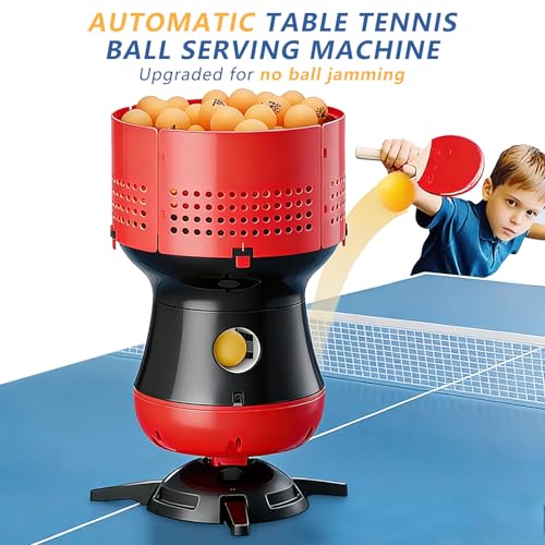Table Tennis Ball Trainer,w/Removable Ball Storage,Automatic Ping Pong Robot Launcher,Stable Performance,for Beginners and Enthusiasts 100Balls