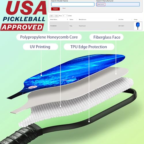 Pickleball Paddles Set of 2 or 4, USAPA Approved Fiberglass Pickleball Racket Set with 4 Outdoor Pickleballs and 1 Carrying Case - color: 2 Pack-Lightning
