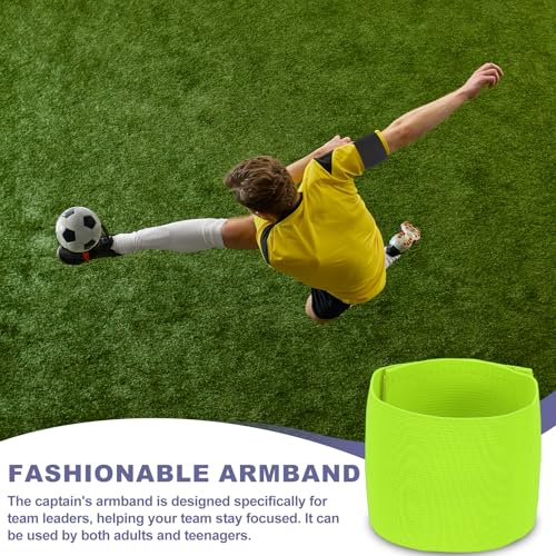 Soccer Captain Armband, Elastic Wrist Arm Bands Adjustable Player Team Leader Anti-Slip Badge Sports Accessories-Fit - color: Fluorescent Green