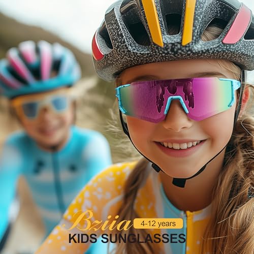 3PACK Kids Sunglasses Youth Baseball Sunglasses for Boys Girls Age 4-12,Softball Sports Cycling Goggles UV Protection - color: A04-deep Blue+red Red+blue