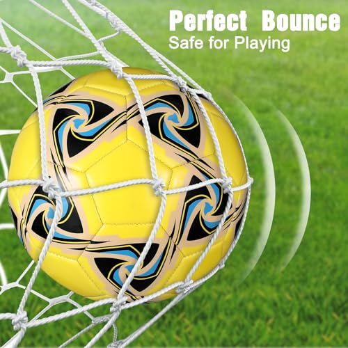 Deekin 6 Pcs Soccer Ball Bulk with Pump Official Size Indoor Outdoor Sport Soccer Gift for Kids Teen Adult Practice Game Back to School