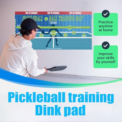 Portable Pickleball Training Pad with Rebound Board – 35"x70" Weather-Resistant Practice Mat for Indoor/Outdoor Drills, Easy-Install Solo Hitting Aid
