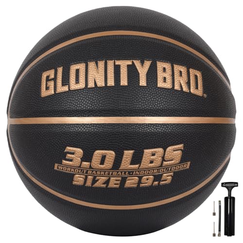 Weighted Basketball Grey 28.5"/29.5", 2.2LBS/3LBS Non-Slip Outdoor/Indoor Heavy Training Basketball for Dribbling, Passing, Rebounding & Skill Development