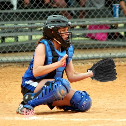 Baseball Glove + Ball Sets, Softball Glove, Baseball Mitt, 10.5''-12.5'' for Youth/Adult Training and Beginner Play, Synthetic Leather Softball Mitt - color: Black, size: 12.5"