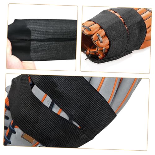 GANAZONO 4pcs Baseball Glove Strap Gloves Wrapping Band Replacement Strap Handed Safety Gloves Baseball Glove Band Glove Fixing Wraps Straps Baseball Catcher Strap Guard Polyester Black