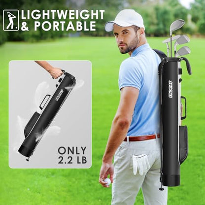 Findway Golf Stand Bag, Small Golf Bag for The Driving Range, Par 3 and Executive Courses, Lightweight Golf Club Carry Bag with Ball Holder and Pockets for Men Women - color: Black