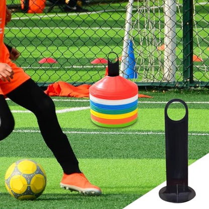 Soccer Disc Rack, Portable Cone Carrier, 35cm Training Marker Holder for Drills, ABS Lightweight Storage Rod, Field Sports Gear with Quick Stack, Agility Practice Rack for Coaching Use