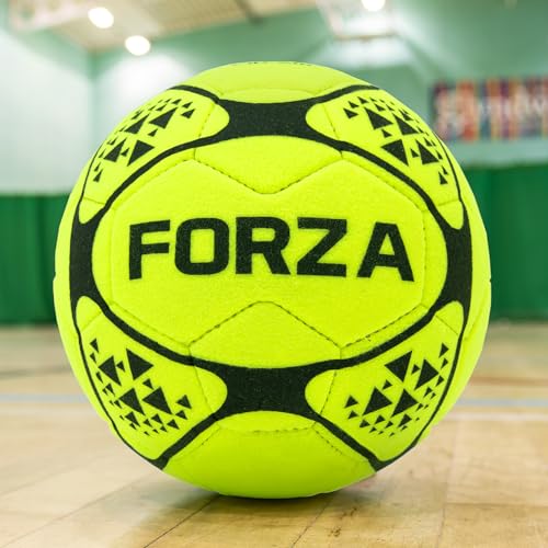 FORZA Indoor Soccer Balls [3 Sizes] | Fluorescent Yellow Soccer Balls Designed for Indoor and Laminate Surfaces - Ideal for Schools, Sports Centres & Coaches - size: Size 5