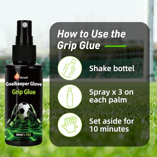 Goalkeeper Glove Care Kit - 50ml Grip Spray & 50ml Glove Wash Set, Professional Soccer Training Gear for Youth & Adult Goalie Gloves, Restores Tackiness & Cleans Latex